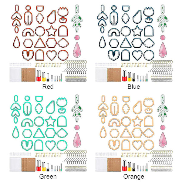 Blå Polymer Lercutter Kit til DIY Smykkefremstilling