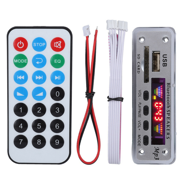 SDM01Bt U-DX Bluetooth 5.0 4 farger skjerm MP3 FM APE FLAC Decode Board Module (sølv)