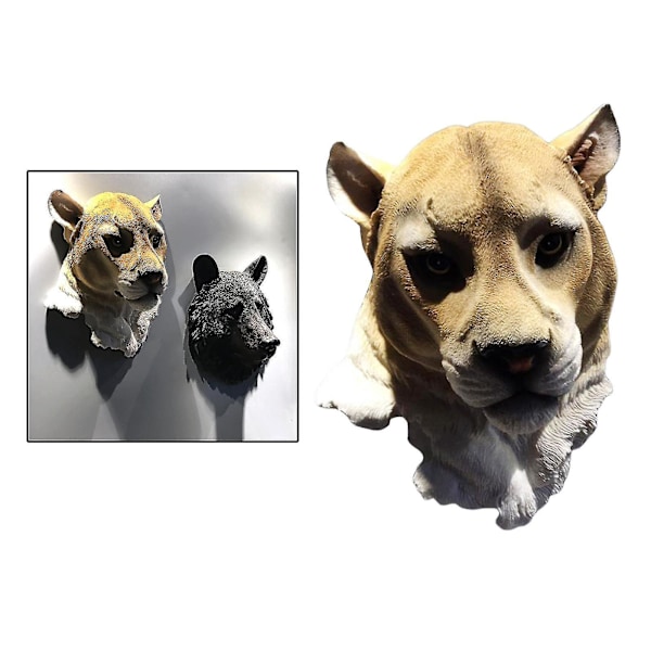 Djurskulptur för vägg: Hartsstaty prydnad för hängande konst Leopard Stor 1 st