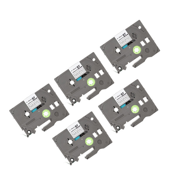5 kpl tarranauha 9 mm laminoitu vedenpitävä väripitävä multi tarranauha PT D210 PT D200 PT H110 PT D400 valkoinen vihreällä Bze 725