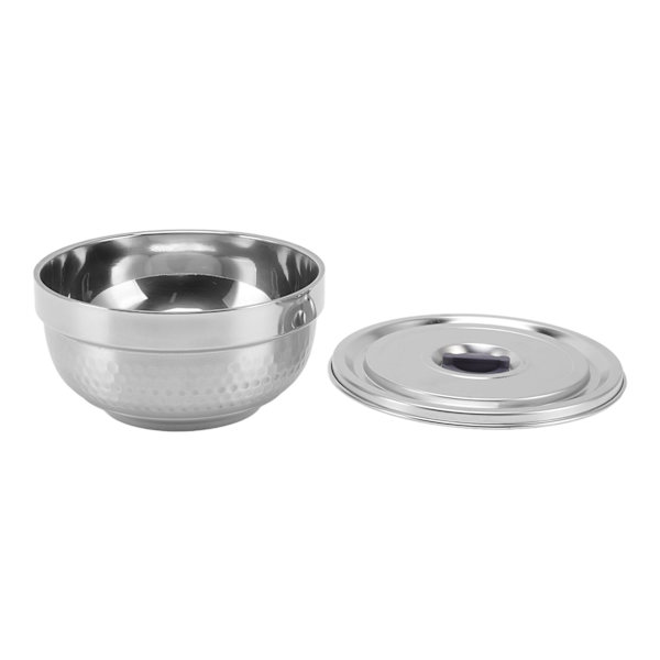 Rustfrit stål skål 2 lags rustfast termisk isolering til rissuppekøkken bestik 14 cm diamanttype