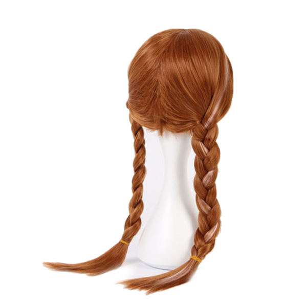 Lång rak flätad åkerfräken Peruk Brun Princess Kostym Cosplay Party peruker för små flickor Barn