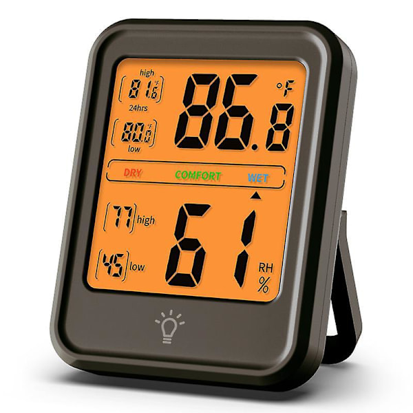 Digital Termometer Hygrometer med Baggrundsbelysning og Stor LCD-Skærm til Stue og Soveværelse