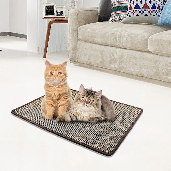 Sisal Katt Repmatta - Hållbar, halkfri, kompatibel med golvvärme - Klovård - Vägg- och golvanvändning - Slumpmässig färg - 40 X 60 Cm