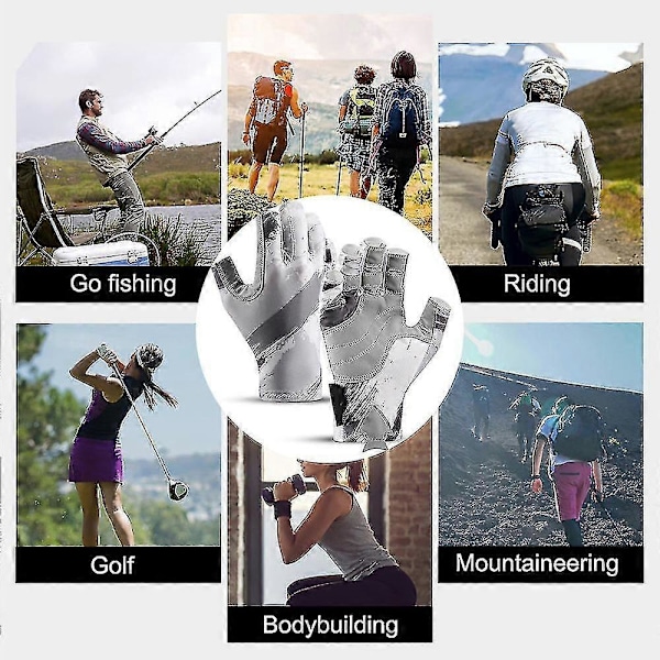 Solhandskar för män och kvinnor för kajakpaddling, vandring, båtliv, bilkörning, kanotpaddling, rodd ) Grå XL