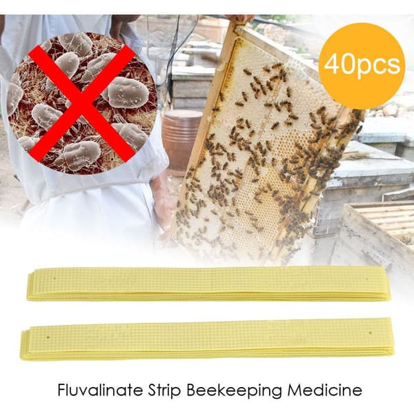 40 Fluvalinate anti-varroa strimler for bikuber, effektiv birøktbehandling mot midd, 40 stk