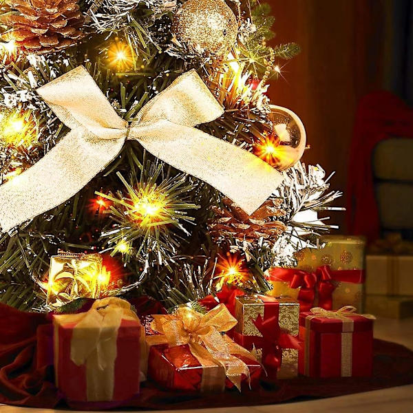 Mini Konstgjord Julstjärna LED Ljusbollsträd - 30cm, Perfekt för Familjedekoration