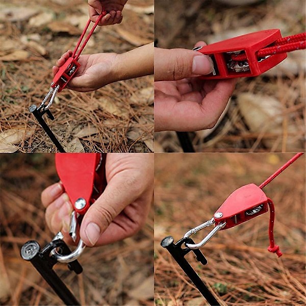 Grön 5-pack Bärbart Justerbart Fixerat Campingrep