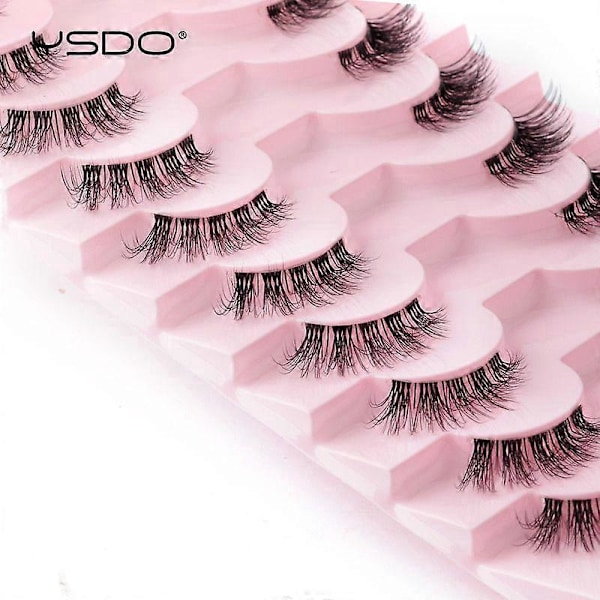 YSDO 5/10 Par Naturlige Lange 3D Mink Kunstige Øjenvipper Makeup Bløde Halve Vipper Håndlavet Combo 10parY1006