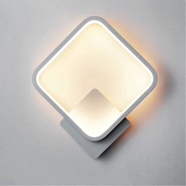 LED indendørs væglampe, hvidt firkantet design væglampe, varm hvid naturlig hvid kold hvid tre lys