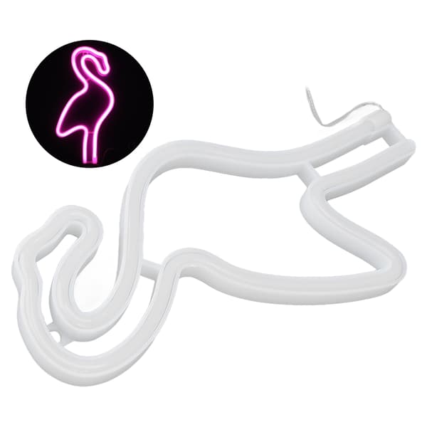 Neonskylt Söt Flamingo Batteri- eller USB-driven LED-neonljusdekoration för sovrum, barnrum, vardagsrum, bar, fest