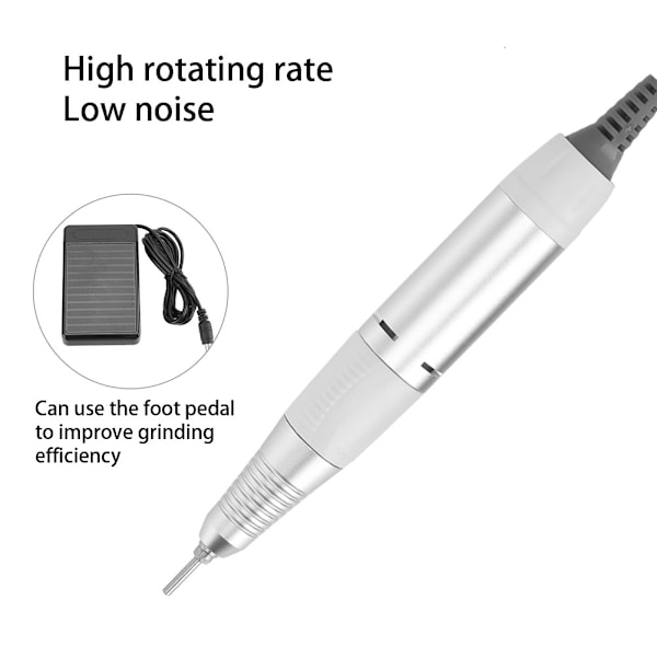 Profesjonell elektrisk neglesliper, poleringsmaskin, neglebormaskin, manikyrverktøy, AU-plugg, 220V