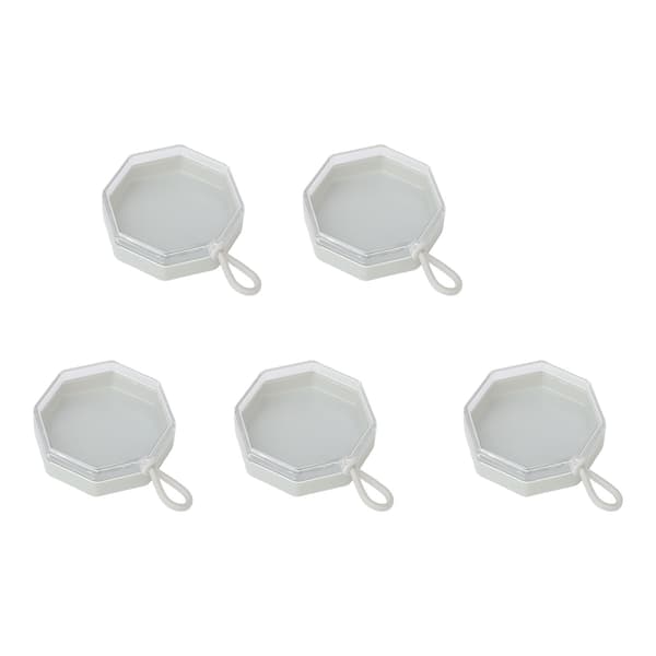 5 ST Powder Puff Förvaringslåda ABS Plast Smink Kudde Svampbehållare 2,5x6cm Transparent Lock