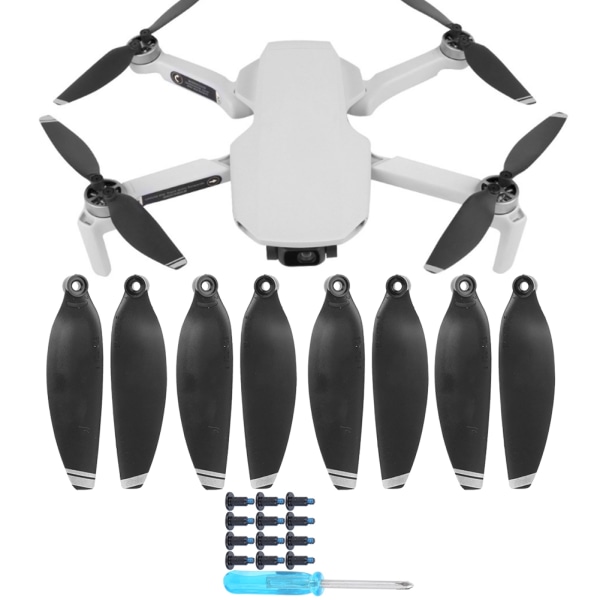 Propeller lettvekts vingeblad Drone reservetilbehør Passer til Mavic MiniBlack med sølvkant
