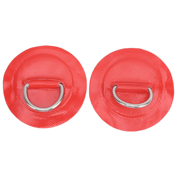 2 st uppblåsbar båtkajak DRing Pad Patch PVC marin rostfritt stål fast spänne (röd)