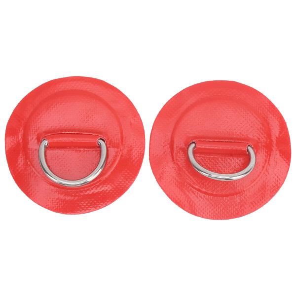 2 stk oppblåsbar båtkajakk DRing Pad Patch PVC marin rustfritt stål fast spenne (rød)