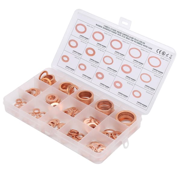 150 st platta tätningsringar röd koppar packning O-ring packning tätningsring bricka