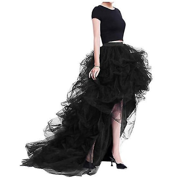 Princess Bubble Mesh Tulle Kjolen för Kvinnor M Svart