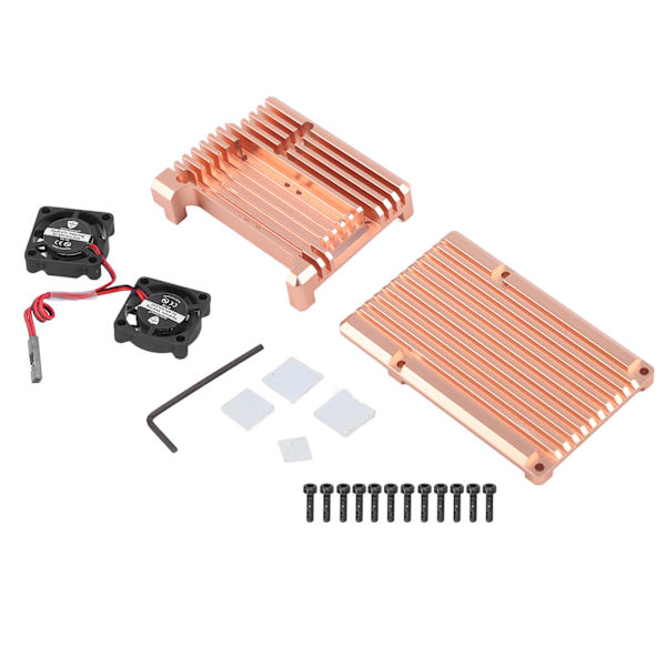 Beskyttende kabinet med dobbelt køleventilator til Raspberry Pi 3 Model B B+