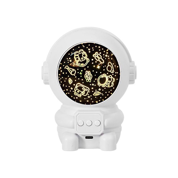Astronaut nattlys-projektor - 360 graders rotasjon, timer, 8 fargebytte stjerner