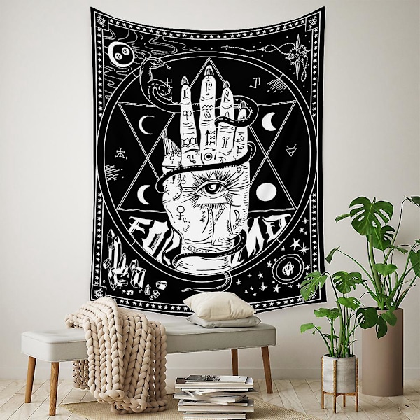 Tarot Kort Vægtæppe Middelalderlig Europa Spådom Væghæng Psykedelisk Vægtæppe Geometrisk Vægtæppe Hippie Værelses Dekoration til Soveværelse Stue Par