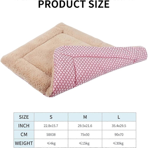 Hundesengsmåtte Vaskbar Kattepude Blød Premium Plys (M (75 * 50CM), Kort Plys Pink)