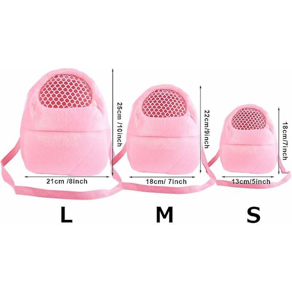 Husdjursbärväska, Hamsterväska, Resväska med axelrem för små husdjur, Igelkott, Sockerglidare, Ekorre, Kanin (Rosa: s)