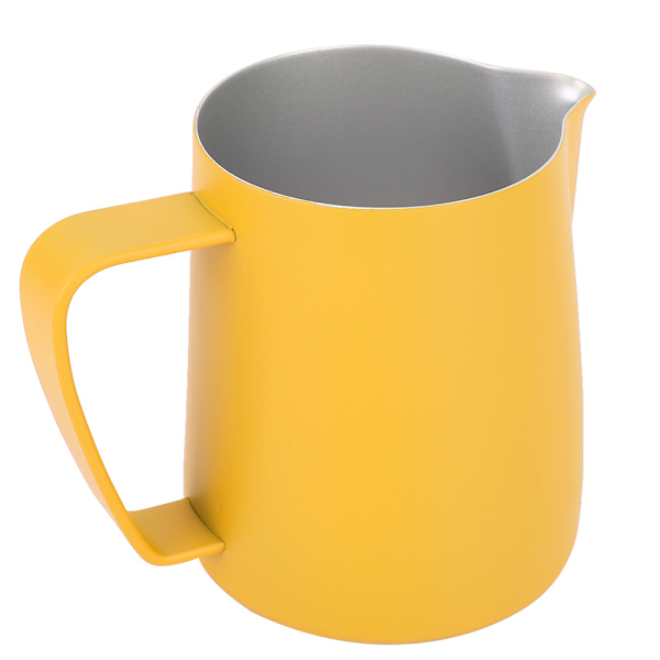 600 ml melkeskummende kopp i rustfritt stål Kanne Kanne Latte Art for hjemmekafébruk Gul
