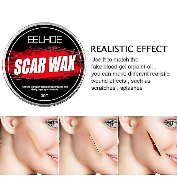 Eelhoe Halloween Makeup Effekt Hudvoks Simulation Sår Falsk Næse Makeup Rekvisitter