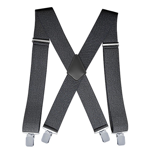 Moderiktiga elastiska clip-on hängslen för män - mjölkvit, justerbar 120cmx5cm, X-form