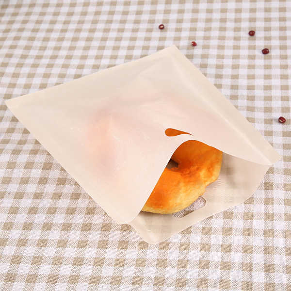 Genanvendelige non-stick-belagte glasfibermikrobølgeopvarmning af brødrister Sandwichposer (17*19 cm)