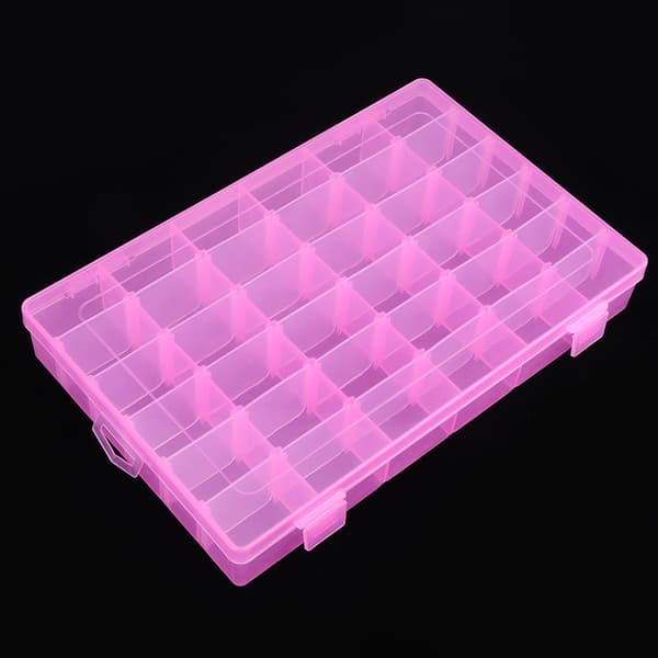36 rum Plastik Etui Elastik Øreringe Opbevaringsboks til Hjemmeorganisering (Pink)