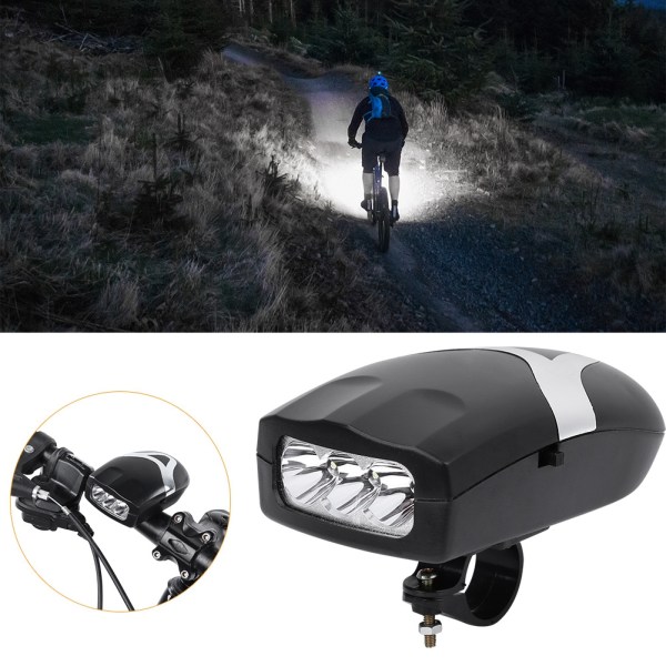 Ulkokäyttöön kannettava vedenpitävä 3 LED-polkupyörän etuvalon ajovalo ja äänitorvi