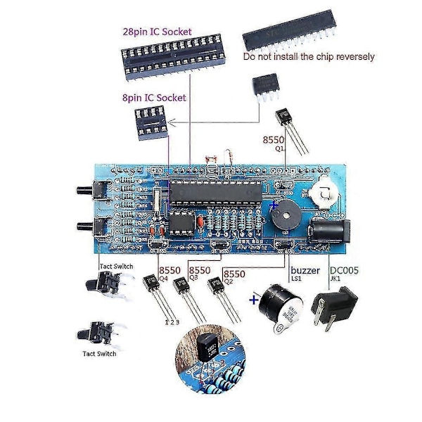 DIY Digital LED Klocka Kit 4-siffrig Ljuskontroll Temperatur Datum Tid Visning Med Transparent Fodral_SZXM