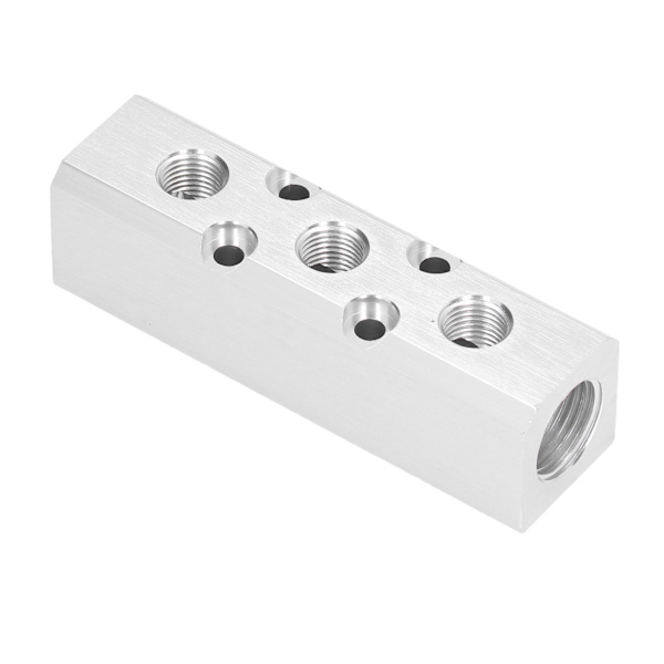 Pneumatisk manifold luftfordelingsblokkkobling Splitter G1/2 Inngang G1/4 Utgang 30x30mmSY30-02-3F