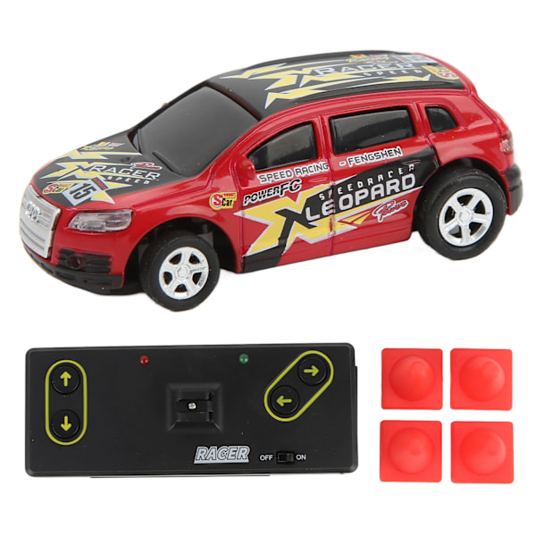 Mini RC-bil Racing 4-veis Driftbil 1:64 Lommeformat Fjernkontrollleketøy for innendørs utendørs 3+ barn Rød