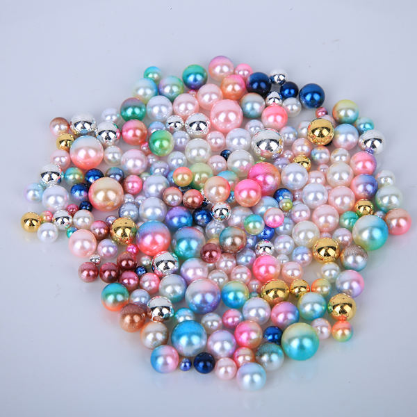 1140 stk. ABS imiterte perler runde uten hull fargede kunstige perler for smykker DIY