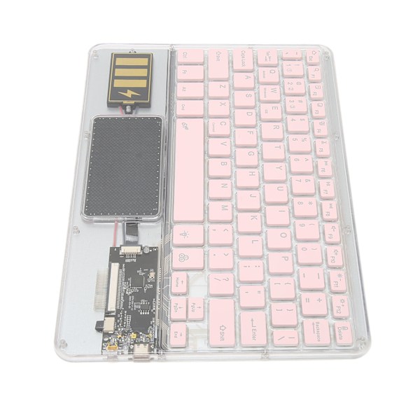 Trådløst Bluetooth-tastatur Multifunksjonelt akryltastatur for Windows for Android for IOS Rosa