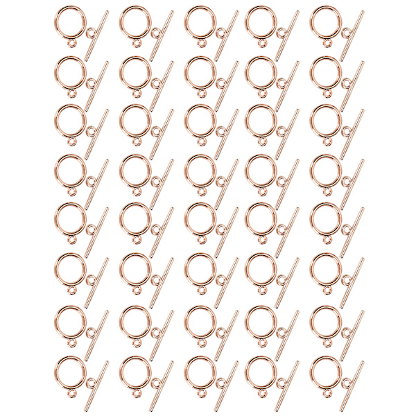 40 sett legering OT-spenne DIY-pynt armbånd halskjede tilbehør smykkelaging forsyninger rosegull