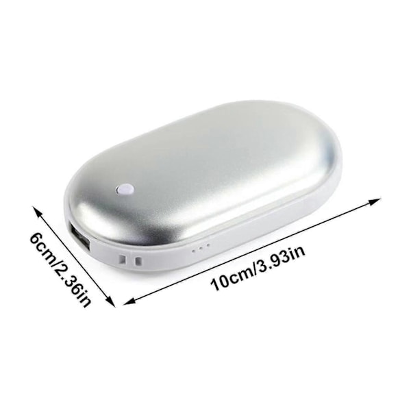 2 Pakke Oppladbare Håndvarmere USB Power Bank Elektrisk Lommevarmer Blå