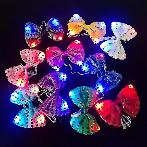 10-delad LED upp sequin fluga set