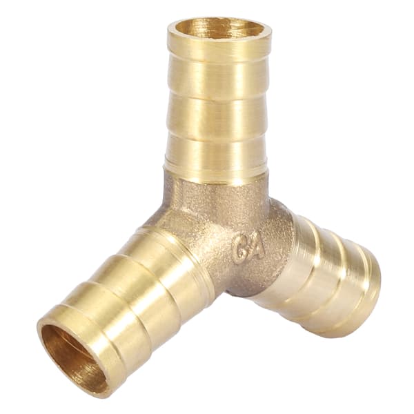 Messing Y 3-vejs slangestudsforbindelse til luft, vand, gas OD (12mm, 2 stk.)