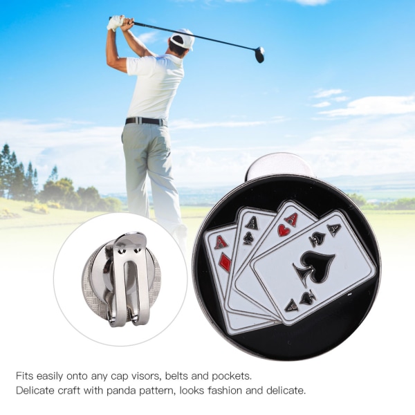 Metall magnetisk golfkeps Cap Visir Clip Ball Marker Tillbehör (Poker)