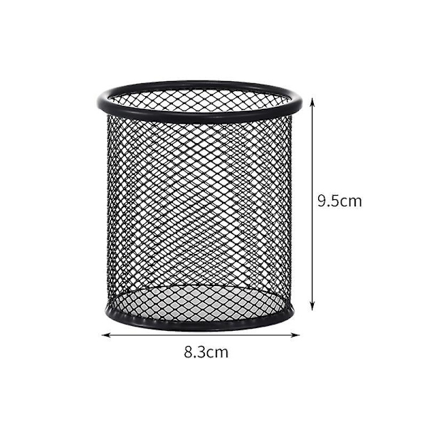 Metal Mesh Penholder, Sort Skrivebordsarrangør til Kontor, 2-pak