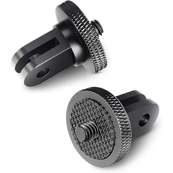 Stativadapter Kamerafäste Tillbehör Aluminiumadapter Montering av Kameror Till För Gopro Fäste Och Andra Actionkameror (2 Stycken, Svart)