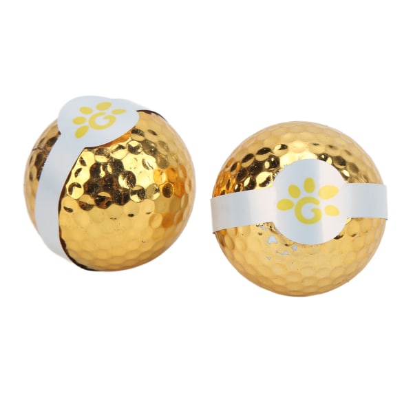 2 stk golfbåndballer gullbelagt farget bånd golfballer for åpningsseremoni og arrangementer