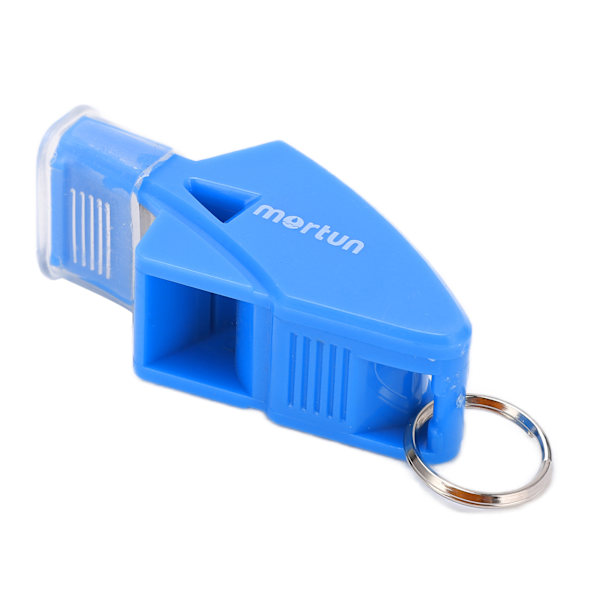 Whistle Plastic Crisp Sound Outdoor Whistle Basketball med snöre och Finger ClipDark Blue