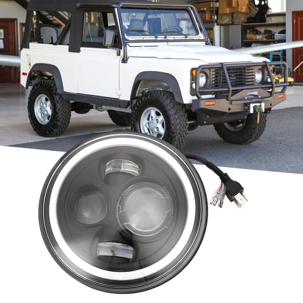 7 tommer runde LED-forlygter Halo Angle Eyes Dagkørelys Blinklys