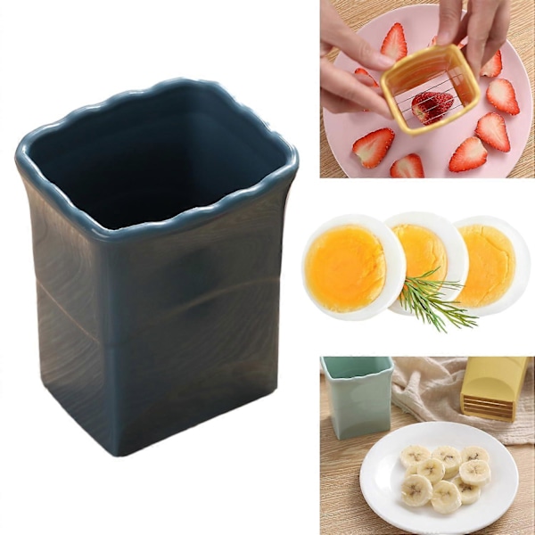 Muggslicers | Äggskivare | Bananskivare | Jordgubbsskärare | Snabb Fruktsallad och Grönsakssallad | Kreativ Köksredskap - GSL Blå