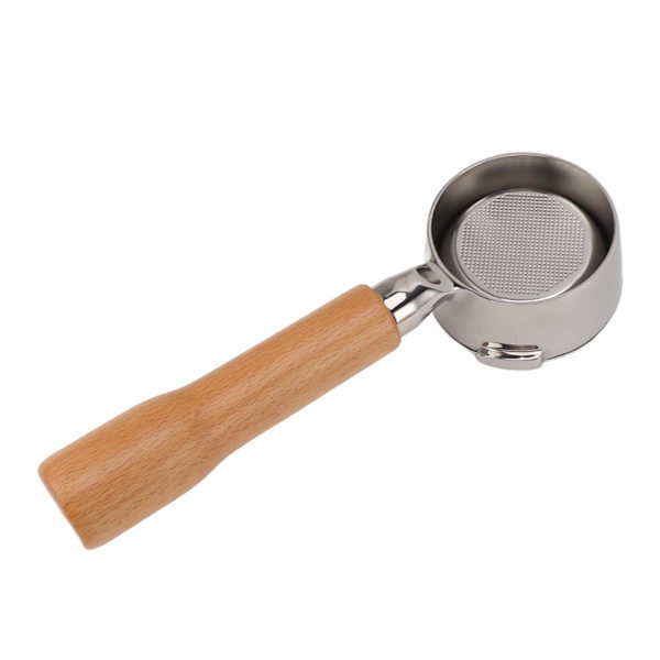 58mm Pohjaton Portafilter kahdelle korvalle, massiivinen puukahva, kahviportafilteri GAGGIA:lle, BABY:lle, CLASSIC C1:lle, pähkinänruskea